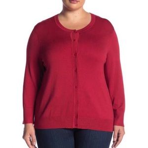 Susina Red Button Front Cardigan